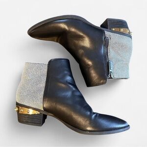 Sam Edelman Black and Gold Ankle Boots